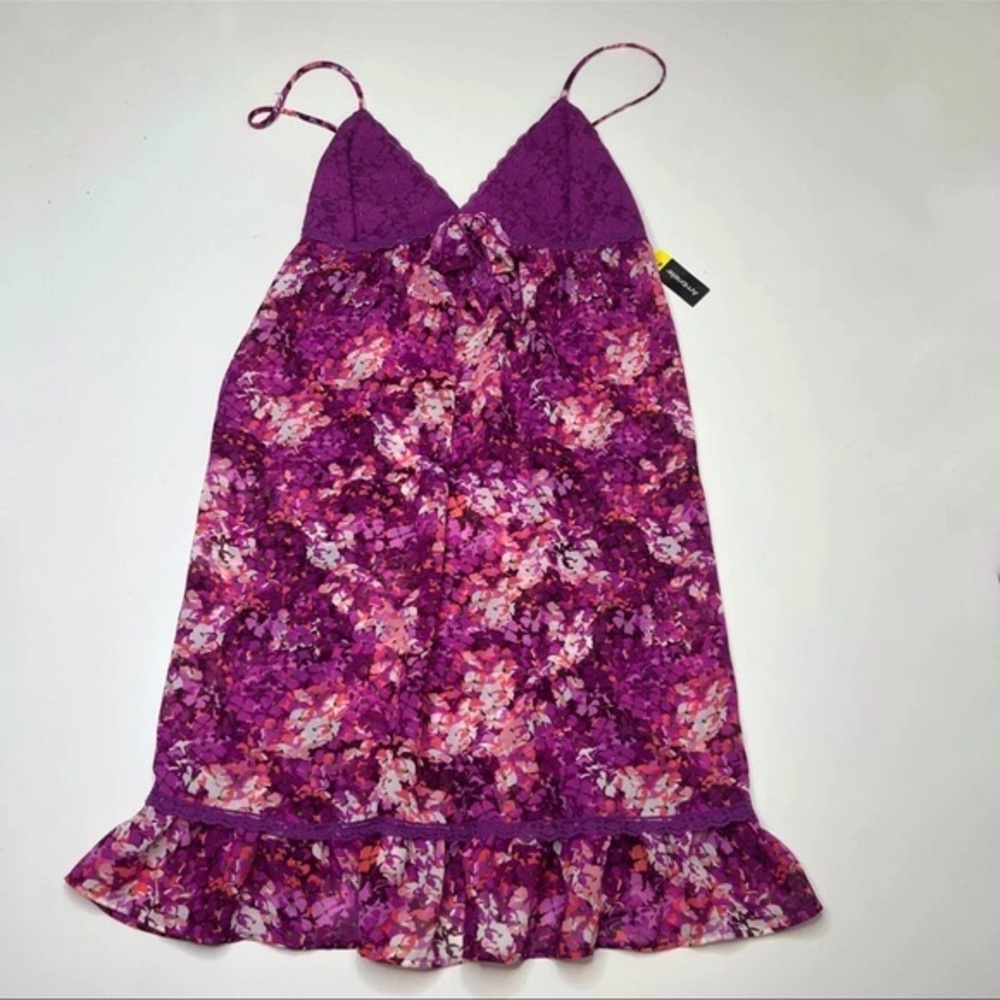 NWT Ambrielle Purple Floral Lingerie Night Gown